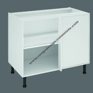 Caisson cuisine bas angle blanc L 100 x H 70 x P 56 cm