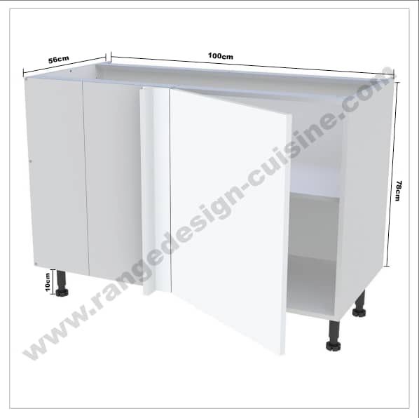 Caisson cuisine bas angle blanc L 100 x H 70 x P 56 cm – Image 7