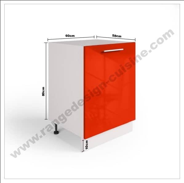 Meuble de cuisine 1 Porte, Gris, 60 x 60 x 85 cm – Image 2