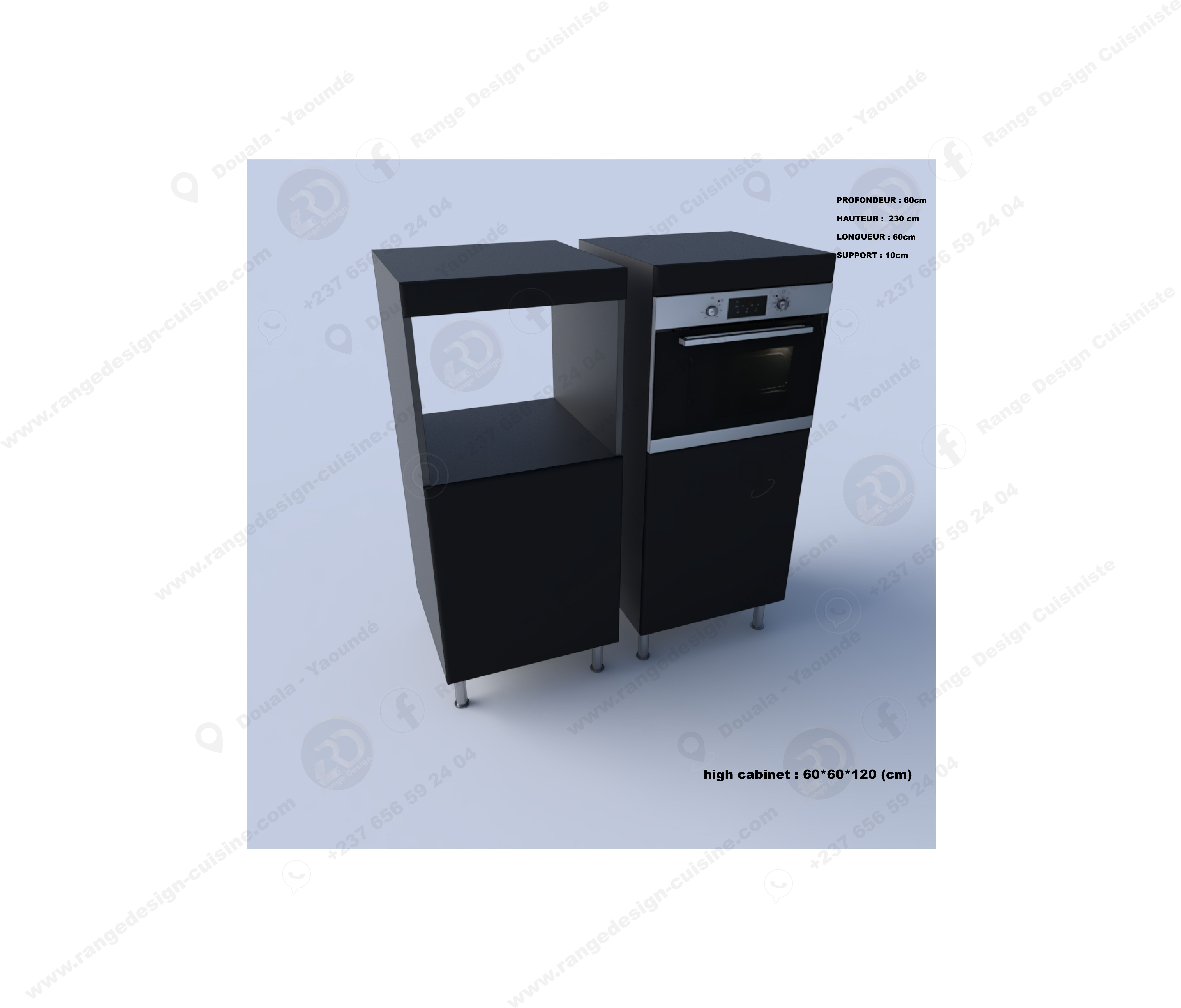 Armoire inférieure Eklipse Onyx pour four à micro-ondes.