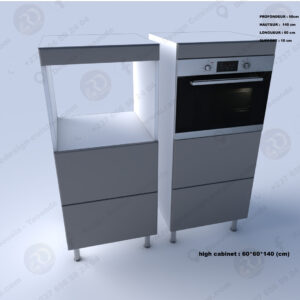 Colonne Four & Micro-ondes Encastrables Blanc Brillant (L. 60cm x H. 240cm)