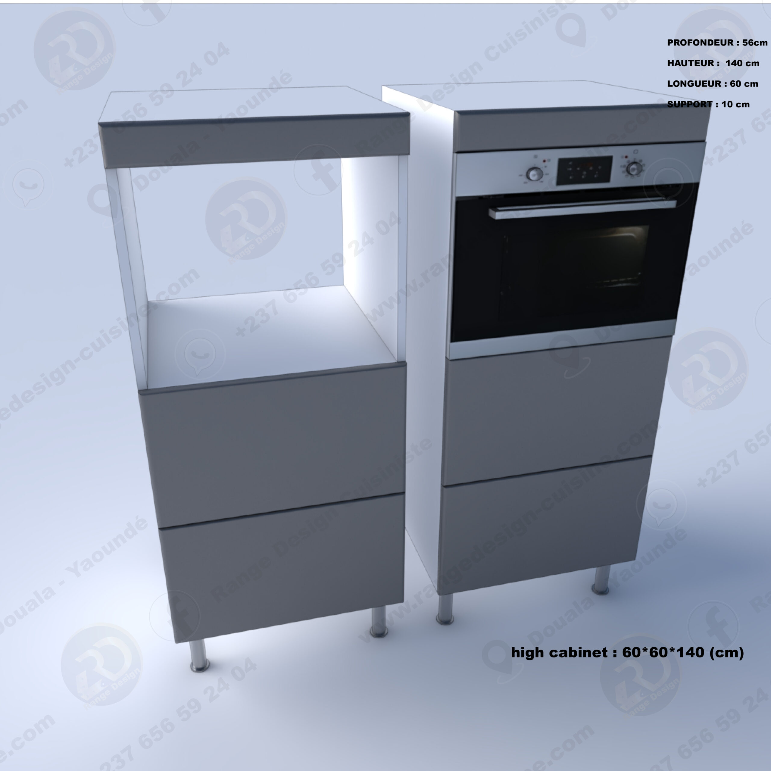 Colonne Four & Micro-ondes Encastrables Blanc Brillant (L. 60cm x H. 240cm)