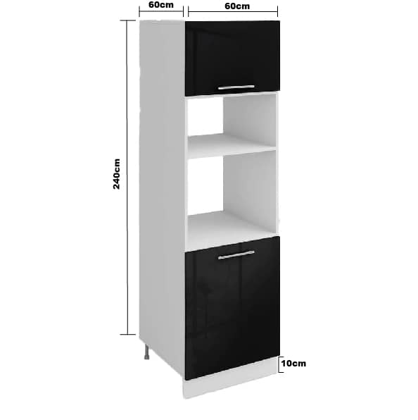 Colonne Four "Heline" Noir Mat & Blanc (L. 60cm x H. 240cm)