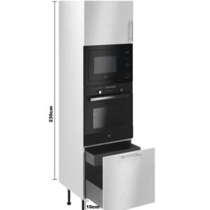 Colonne four + micro-ondes "Dorice" blanc brillant