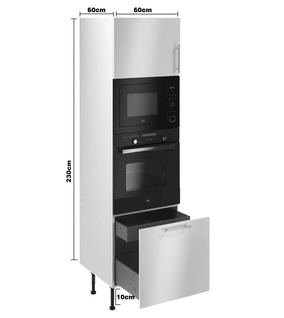 Colonne four + micro-ondes "Dorice" blanc brillant