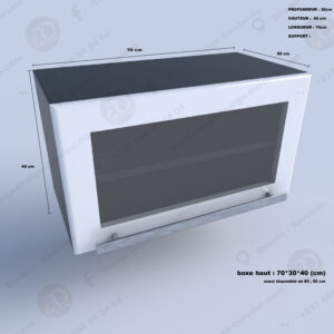 Étagère de rangement pour cuisine, 1 porte, laquée avec verre