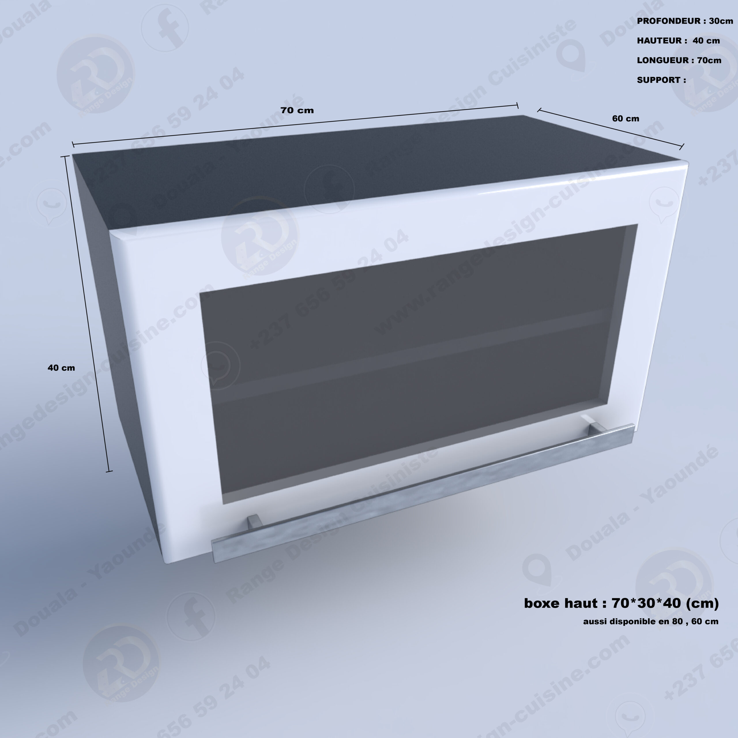 Étagère de rangement pour cuisine, 1 porte, laquée avec verre