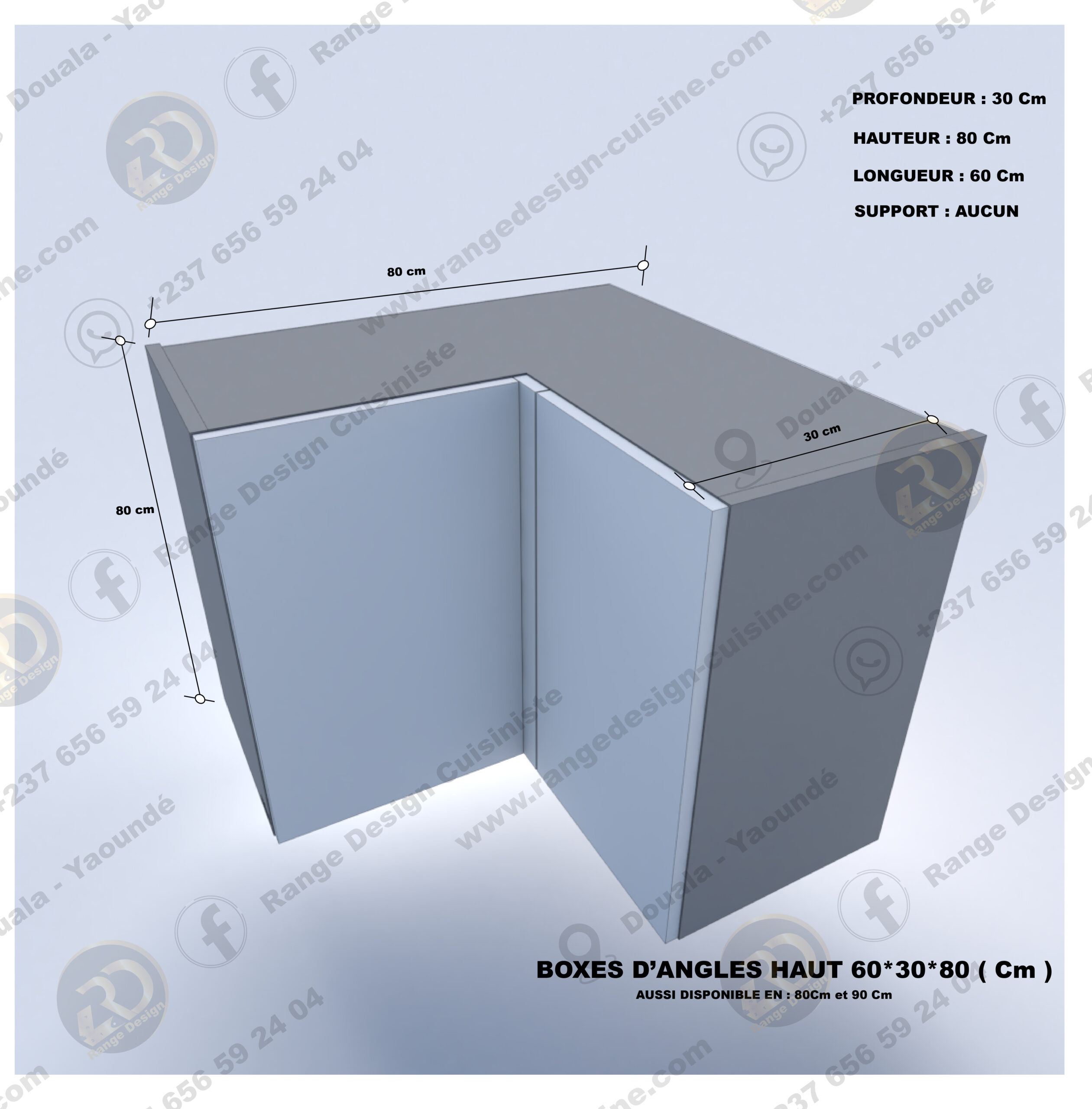 Module/Meuble Haut Coin Équerre Cuisine Kit Complet – Image 2