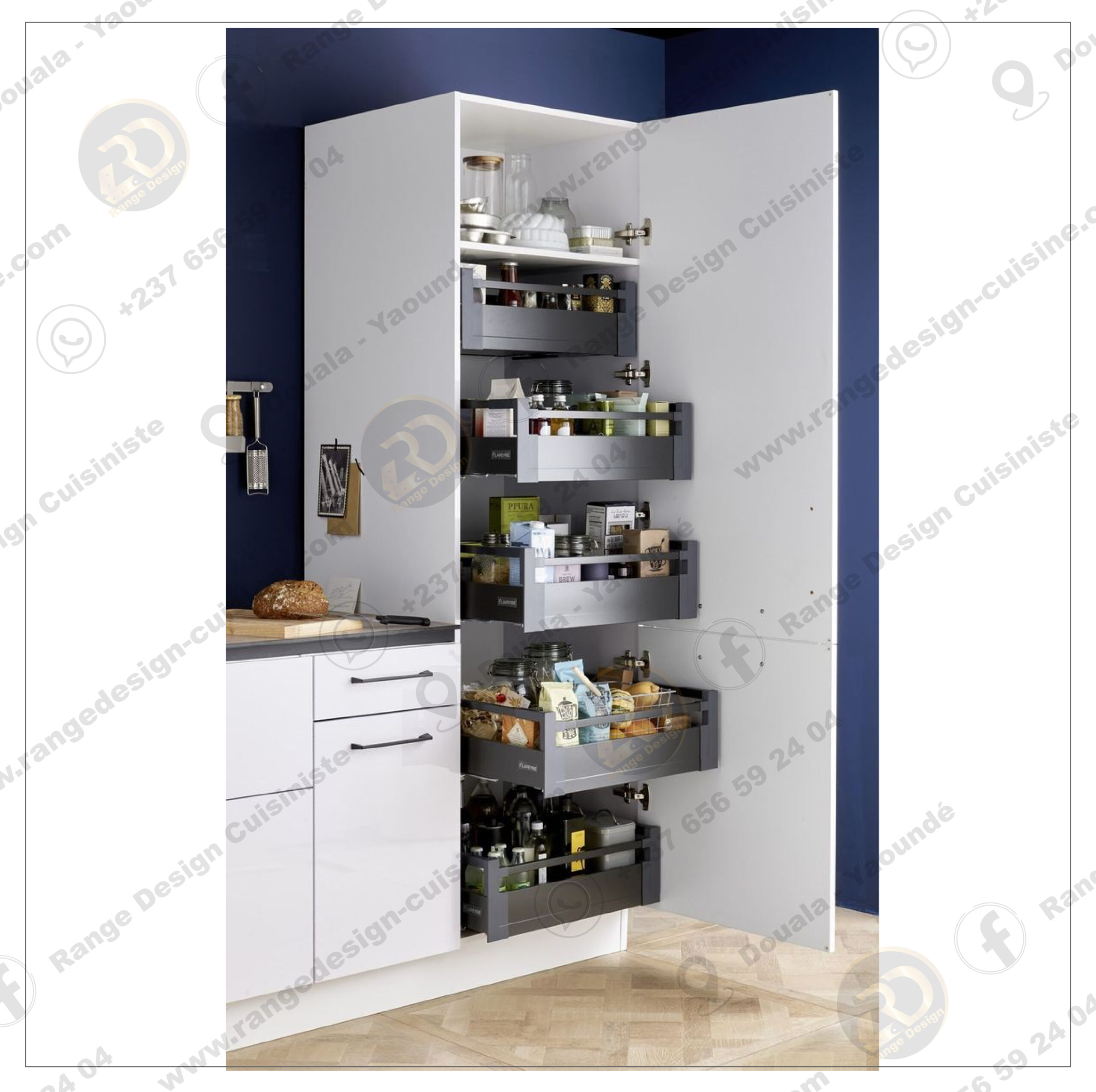 Tiroir casserolier à l'anglaise Anthracite freiné