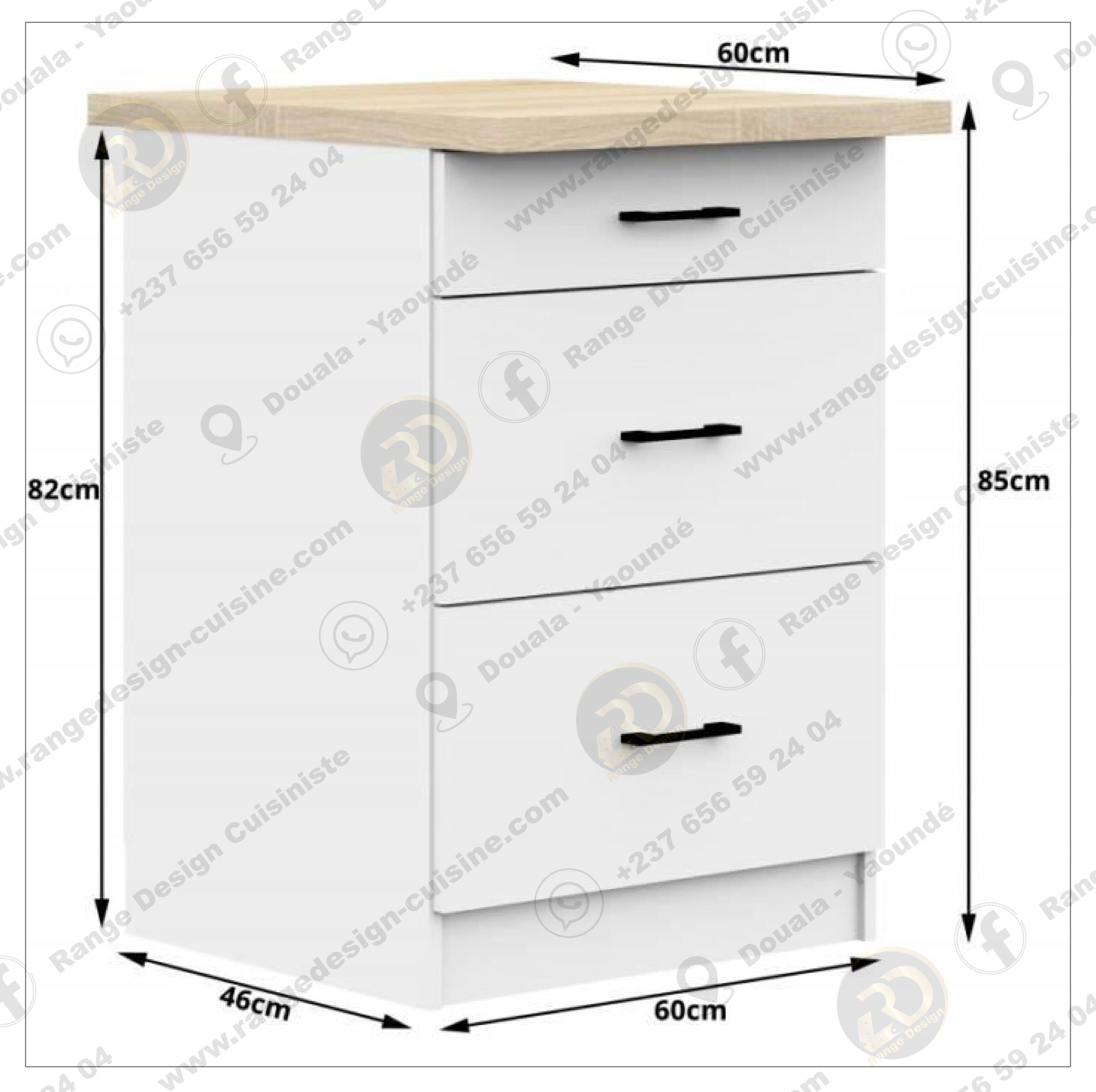 Meuble Bas Cuisine 50 Cm Largeur Armoire Cuisine VCM 50cm – Image 3