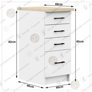 Meuble cuisine AKORD S40 OLIWIA modulable Blanc 40 cm