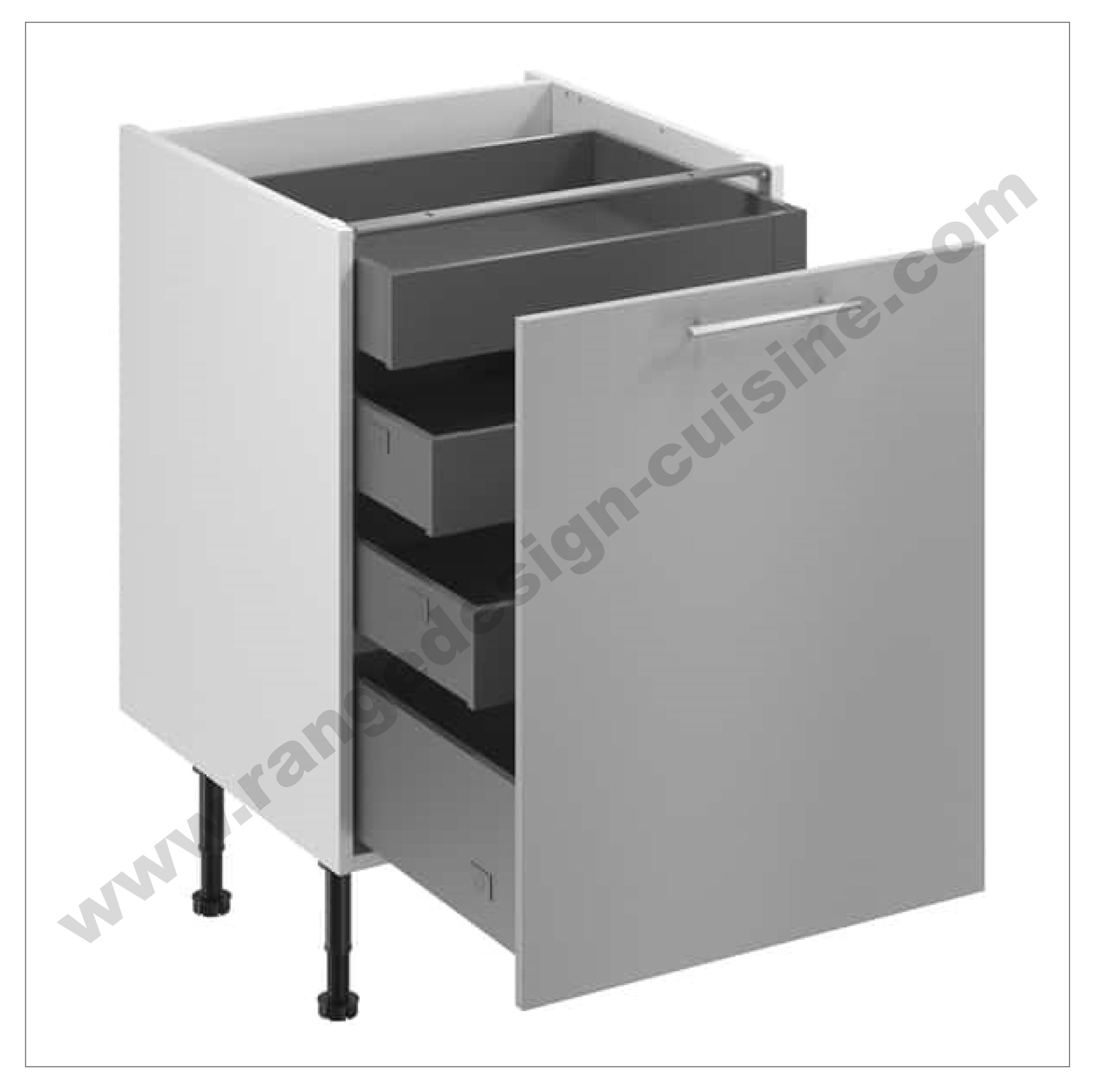 Meuble bas "Dorice" anthracite mat l.60 x h.72 x p.57 cm 1 porte