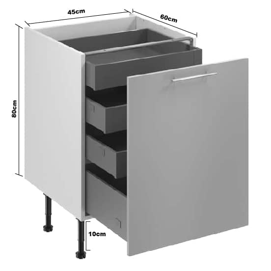 Meuble bas "Dorice" anthracite mat l.60 x h.72 x p.57 cm 1 porte – Image 2