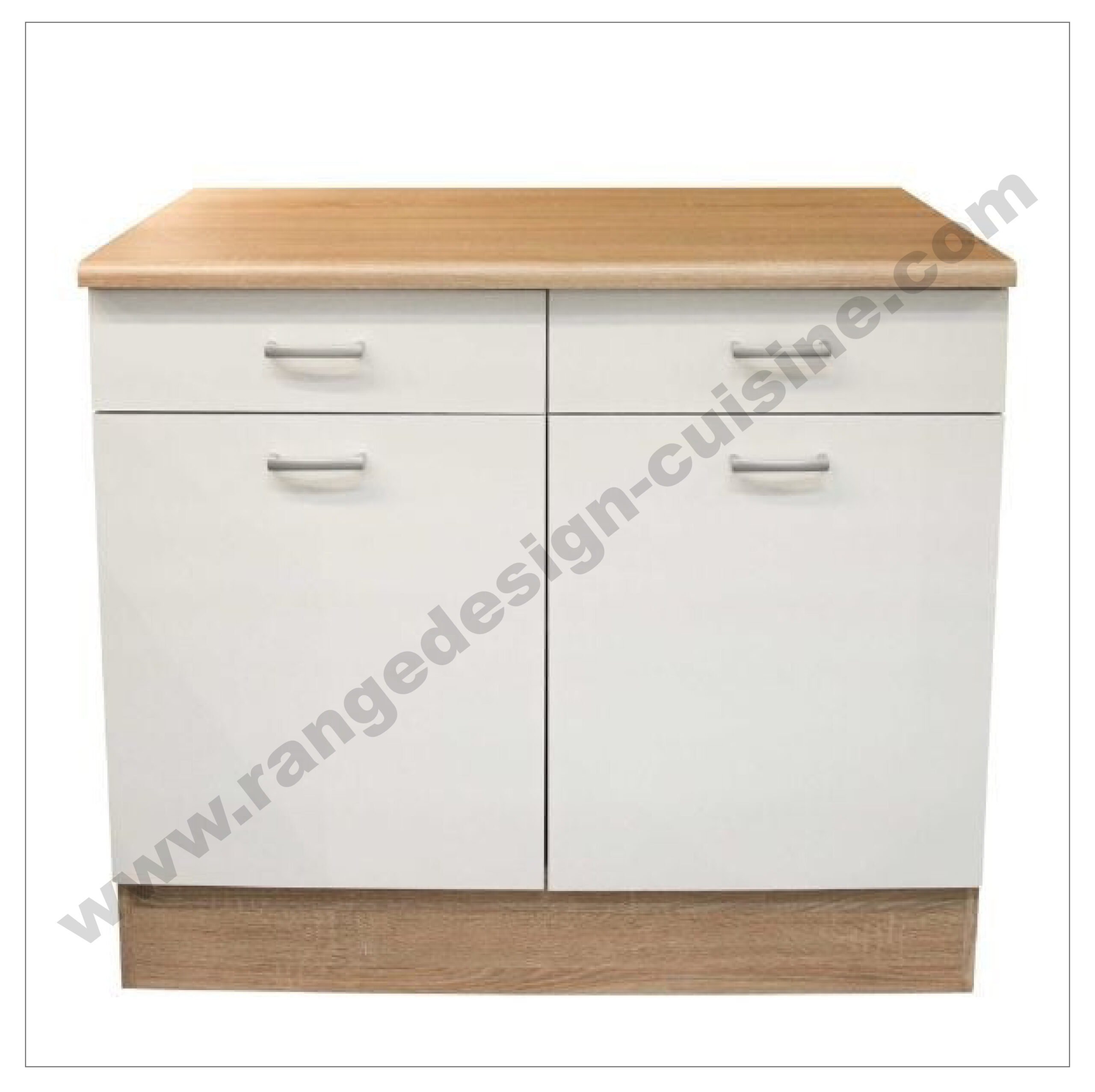 Meuble bas Ragnar blanc avec deux portes et deux tiroirs de Held