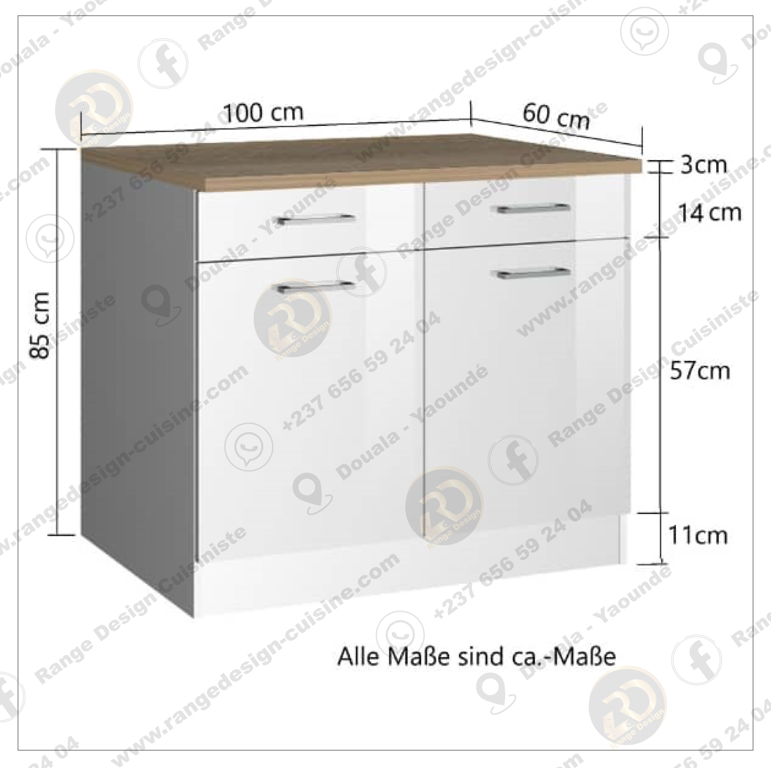 Meuble bas Ragnar blanc avec deux portes et deux tiroirs de Held – Image 3
