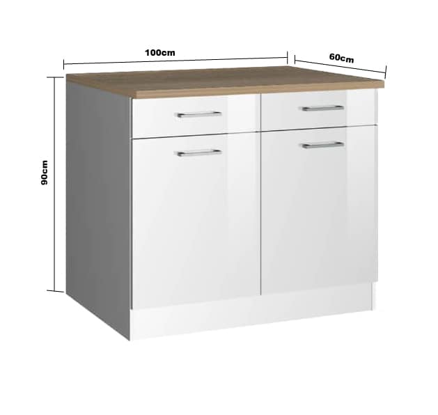 Meuble bas Ragnar blanc avec deux portes et deux tiroirs de Held – Image 2