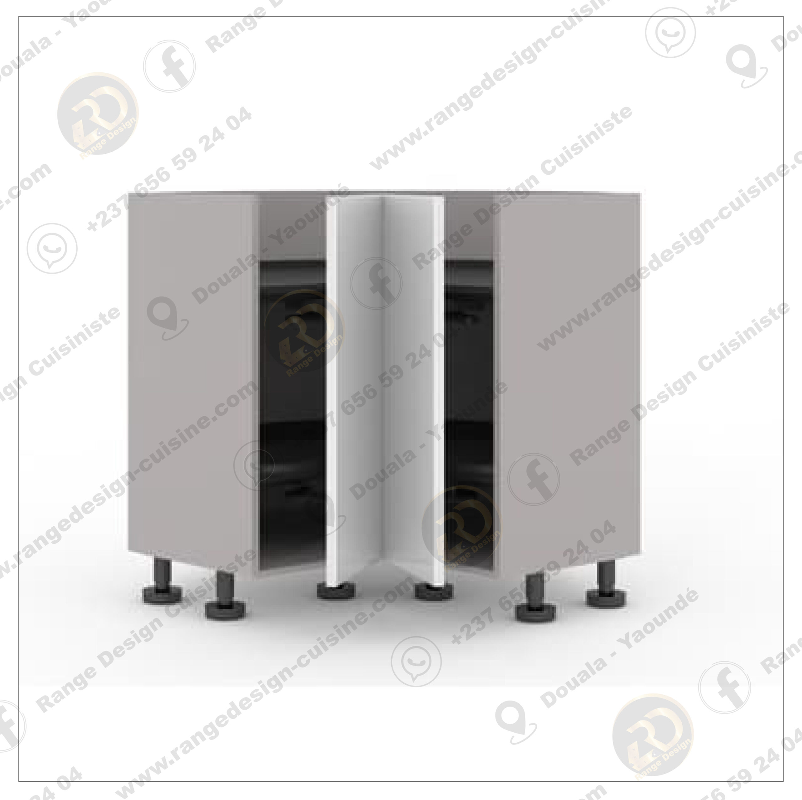 Meuble d'angle bas Twister Lapeyre avec 2 portes casseroliers et 2 paniers autonomes